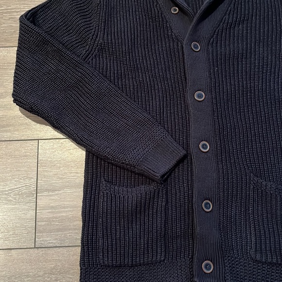 Mango Navy Knit Cardigan Sweater - Picture 2 of 12
